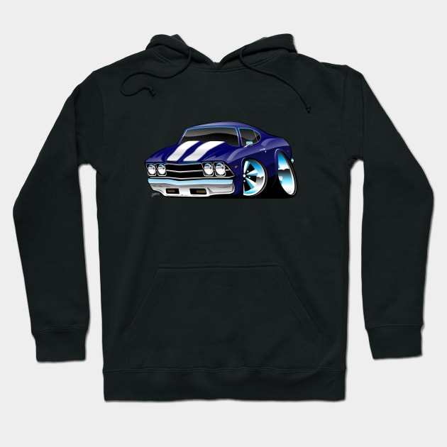 Classic American Muscle Car Cartoon Hoodie by hobrath